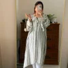 Kaftan 2 Sage Stripe Premium Slub Cotton Kaftan