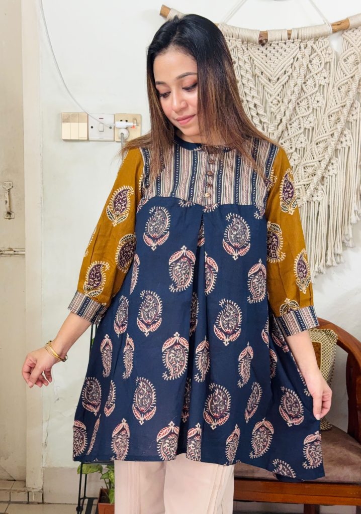 জয়পুরি কটন সেমি লং ফতুয়া | Jaipur Cotton Printed Semi Long Fatuya