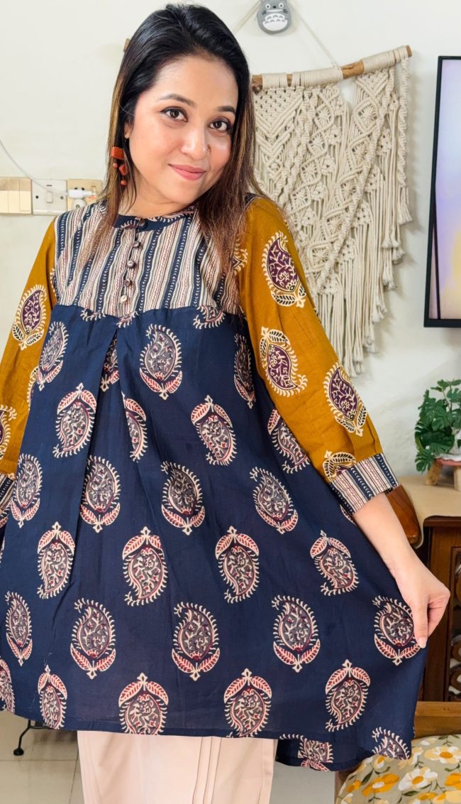 জয়পুরি কটন সেমি লং ফতুয়া | Jaipur Cotton Printed Semi Long Fatuya