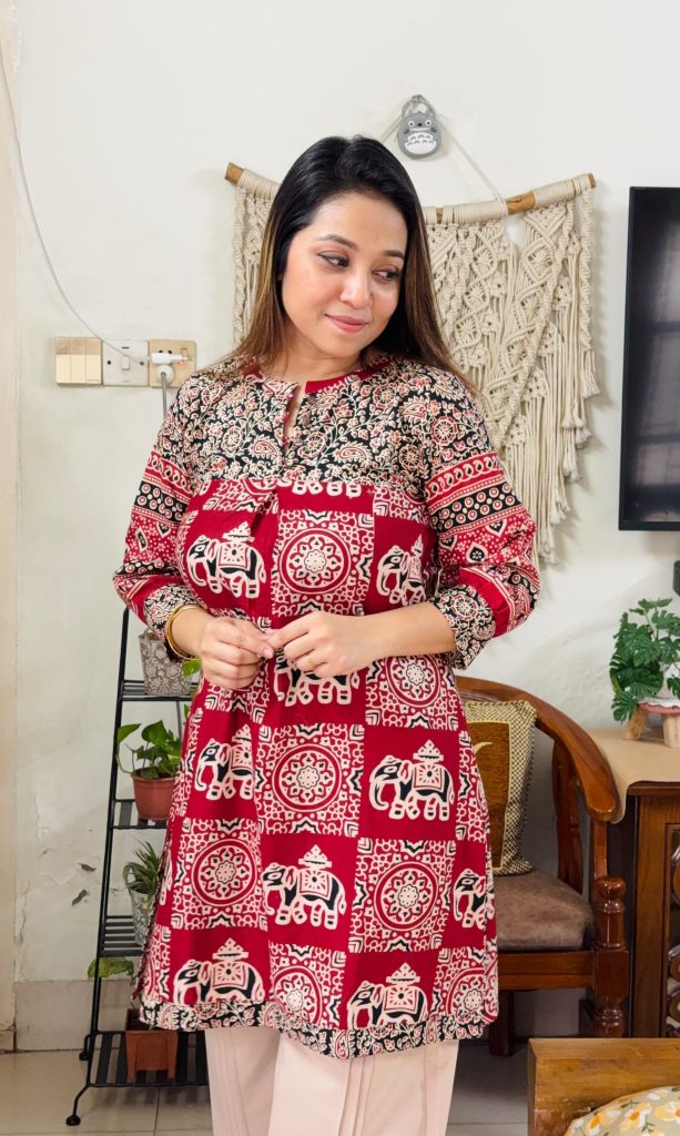 আজরাখ কটন সেমি লং ফতুয়া | Ajrak Cotton Printed Semi Long Fatuya